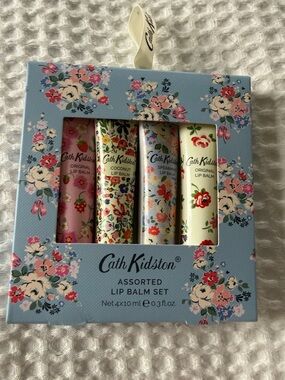 Cath Kidston Floral Assorted Lip Balm Set in Pastel Blue Box